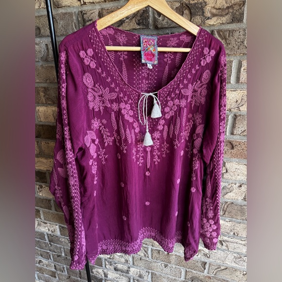 🌺Gorgeous Johnny Was Santorini M Tonal Embroidered Tunic Top - Picture 2 of 9